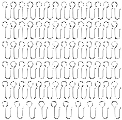 HLIWS 80 STK Schienengleiter-Haken,zum Aufhängen von Duschvorhängen | Verzinkter Stahl,34×18mm,rostfrei,geeignet für Wohnzimmer,Schlafzimmer,Büro,Badezimmer und Küche