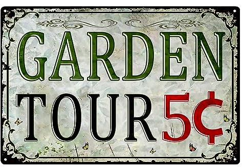 Metall-Blechschilder im Vintage-Stil, Outdoor-Dekoration, Willkommensschild, lustige Gartentouren, 5 Cent, personalisiertes Gartenschild, Hof-Dekorationen, hängende Wanddekoration, 20,3 x 30,5 cm