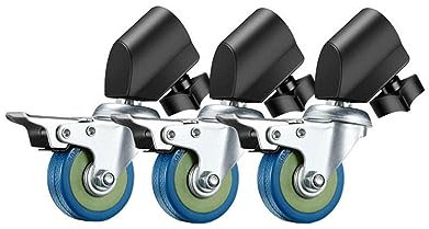 Aiyomi Fotostudio Stativ-Rollen Stativ-Dollys 50mm-Schwenkrad C-Ständer Geräuschlos Lichtstativrollen Mit Bremse Für Nur Für Stativbeine Mit 22mm Durchmesser, 3er-Satz