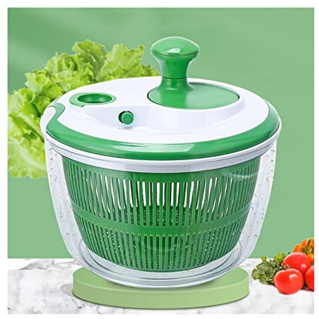 CASOTA Multi-Use Salad Spinner Dryer 5L Free-Manual Lettuce Dryer and Vegetable Washer Draining with Quick Dry, with Ease, Including Clear Plastic Bowl and Colander Basket Kitchen Slicer