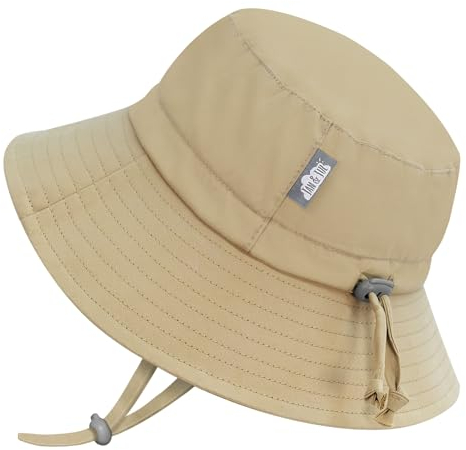 Jan & Jul Baby Fischerhut, Sonnenhut mit Verstellbarem Kinnriemen (Olive Khaki, 6-24 Monate)