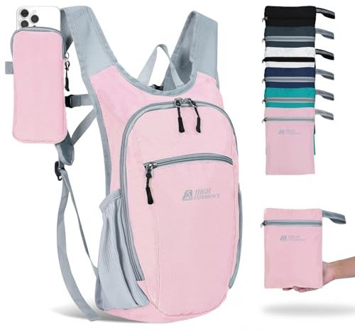 HIGH Experience Faltbarer Wanderrucksack, leicht, wasserdicht, für Wandern, Reisen, Radfahren, Outdoor-Aktivitäten, Herren und Damen, erhältlich in 10 l und 15 l