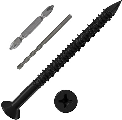 WenSilon Viti di ancoraggio per calcestruzzo nero a testa piatta per ancoraggio a muratura, blocco o stucco per mattoni, 30 pezzi