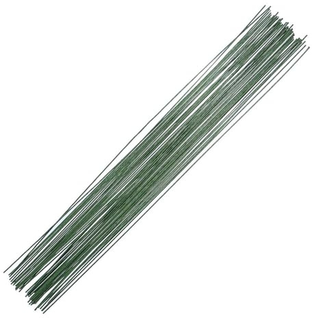 MORAINJAY 100 Stück 40cm Floristendraht,0.5mm/26Gauge Grün Blumendraht,Basteldraht Floristik Draht,Dünn Kerzen Draht von Blumenhandwerk,Flexibler Paddeldraht von Weihnachtskränz Girlanden