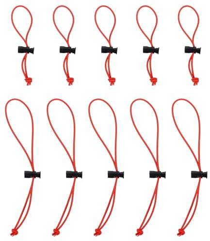 sourcing map 10pcs Elastic Cable Tie 5.9 9.84 Multipurpose Extra Thick Cable Organizer Adjustable Cable Strap Toggle Tie Reusable Tangle for Home Office Travel, Red