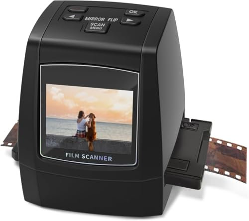 Mini scanner digitale per film e diapositive, converte negativi e diapositive da 35 mm, 126, 110, Super 8 e 8 mm in immagini JPEG da 22 megapixel, schermo LCD da 2,4