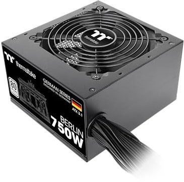 Thermaltake Berlin 750W Netzteil | ATX 3.1 | 12V-2 * 6 Pin | 80Plus Weiß Zertifiziert | geräuscharmer Betrieb | German Series