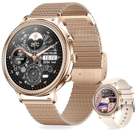 Elegante orologio da donna e da uomo con chiamata Bluetooth, schermo da 1,39 pollici, IPS, impermeabile IP67, Smartwatch, monitoraggio della salute (frequenza cardiaca, tensione, sonno, pedometro),