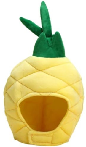 Dianzan Plush Pineapple Hat Funny Fruit Headgear Cosplay Party Costume Cap Novelty Hat Fruit Theme Party Photo Prop for Adults Teen