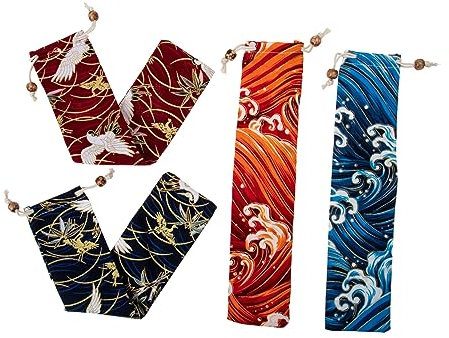 VINTORKY 4stücke Aufbewahrungsbeutel Für Besteck Gabelschneider-taschen Im Japanischen Stil Kompakt Und Tragbar Aus Strapazierfähigem Stoffmaterial Für Tischdekoration Und Dinnerpartys