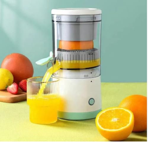 Rechargeable Juicer Machine – Cordless Citrus Juicer, Portable Blender for Oranges, Lemons & Whole Fruits, Electric Hand Juicer with Squeezer Attachments (BPA-Free, Easy Clean)