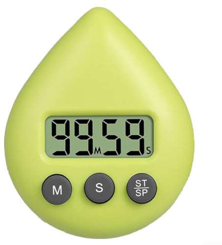 Digital Shower Timer Energy Saver Countdown Alarm Clock with Suction Cup for Kitchen Bathroom Home Use(yellow-green)
