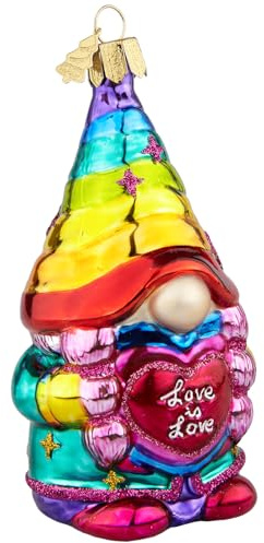 HZYC Wichtel-Weihnachtsbaumschmuck,Handgeblasenes Glas-Weihnachtsschmuck | Personalisierte Regenbogen Wichtel Ornament zum Aufhängen,Weihnachtsdekorationen für Gnome Liebhaber Geschenke