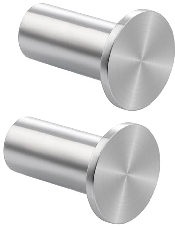 SAYAYO Gancho Pared, Colgador Toalla Baño Cepillado, Ganchos para Abrigos SUS304 Acero inoxidable Ganchos de Pared para Atornillar Ganchos para Baño, Cocina, Dormitorio, 2 Piezas