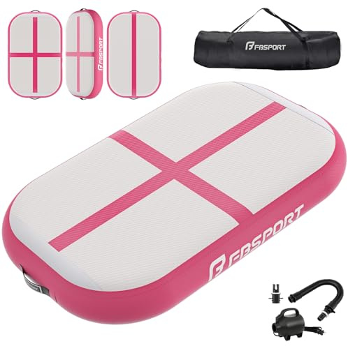 FBSPORT Airtrack Matte, 10/20cm Hoch Verdicken 60CM Tumbling Matte,Gymnastikmatte mit Luftpumpe,Trainingsmatte mit Tragetasche,Turnmatte für Zuhause, Outdoor,Yoga, Übungsgymnastik