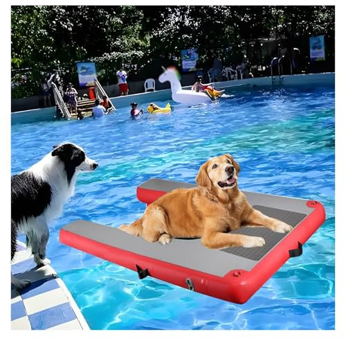 rampe de piscine pour chien Rampe D'eau Pliable Pour Petit Chien, Rampe Flottante Pour Grand Chien, Échelle Flottante, Pompe/ Corde/ Kit De Réparation, Plateforme De 1m De Large Pour Chiens De 105kg,