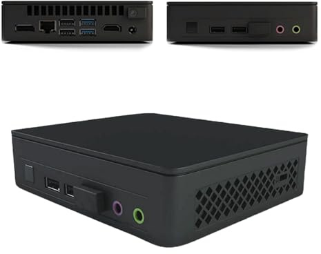 Cutesliving NUC 11 Essential Mini PC compatible avec processeur Intel Celeron N4505 NUC11ATKC2, 2,9 GHz, double écran 4K, Bluetooth 5.1, Windows 11, PC de bureau compact (8 Go de RAM + 256 Go SSD)