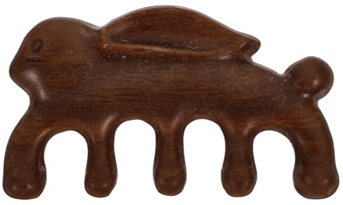 Massagekamm mit Breiten Zinken für Kopfhautmassage | Handpoliert, Kaninchenform, für Rücken und Nacken, Geeignet für Zuhause und Reisen