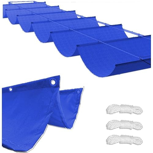 2025 Markise, einziehbar, verstellbar, aufrollbar, 3 m x 6 m, Wellenmarkise, wasserdicht, UV-beständig, Segeltuch, Sonnenschutz für Außenbereich, Terrasse und Balkon, blau, Pergola, Schatten