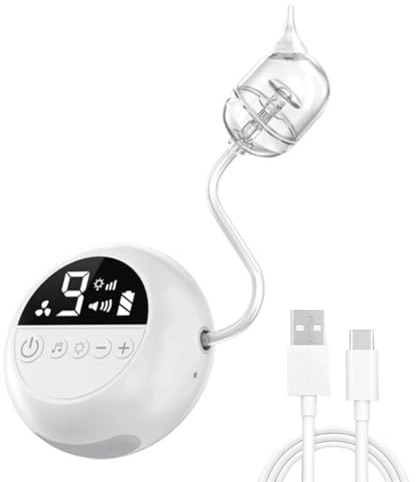 Asyduey Limpiador de Nariz Eléctrico con Música y Brillo Suave, Potente Aspirador Nasal Eléctrico, Aspiradora Recargable para Bebés