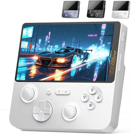 E5Ultra - Console da gioco portatile HD IPS da 5 pollici, touch screen T620, retro con scheda TF da 64 GB, sistema Android portatile, per giochi di combattimento online