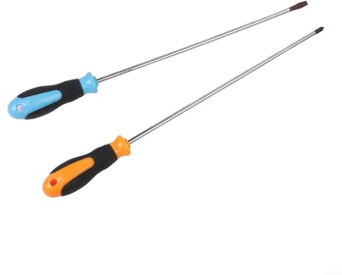 Lot de 3 tournevis magnétiques extra longs de 400 mm avec fente et embouts cruciformes pour vis difficiles à atteindre en acier au carbone