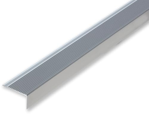 NALine® Treppenwinkel 50 x 28 x 1000 mm silber/ungebohrt | stabil & rutschhemmend 3 mm Materilstärke hochwertiges Treppenkantenprofil in L Form