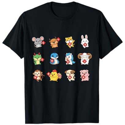 Signes d'animaux du Zodiaque Chinois pour Le Nouvel an Chinois T-Shirt