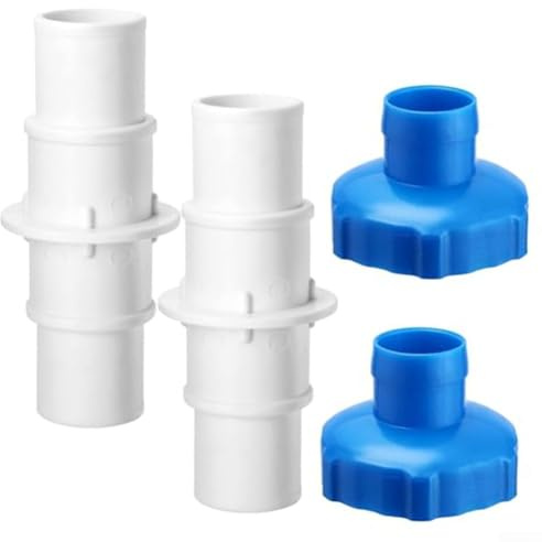 Para un mantenimiento eficiente de la piscina con kit de adaptadores de manguera de 4 piezas, con 2 conectores de manguera y 2 adaptadores de manguera B para mangueras de 1 1/4 o 1 1/2