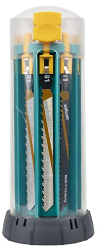 wolfcraft Stichsägeblatt Set 10-teilig I 3559000 I Einstiegsbox für jeden Heimwerker I komfortable Einzelblattentnahme durch Knopfdruck I Made in Germany
