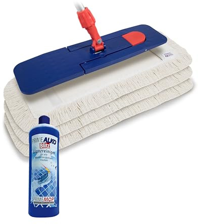 WISCHMOP SET 6 IN 1 WISCHMOPP BODENWISCHER KLAPPHALTER MOPPHALTER TELESKOPSTIEL (40 Zentimeter, Wischmop Set Standard)
