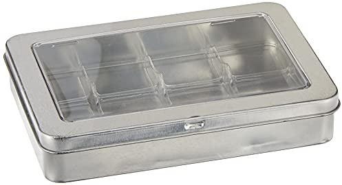 Ranger TDA42013 Mini Distress Ink Storage Tin, Estaño, Blanco, 1.25x4.3x7.25 Inches