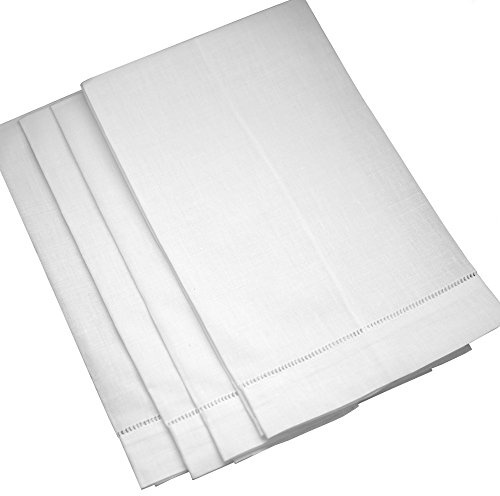 Bumblebee Linens 4 Pack 14 X 22 White Linen Tea Towels