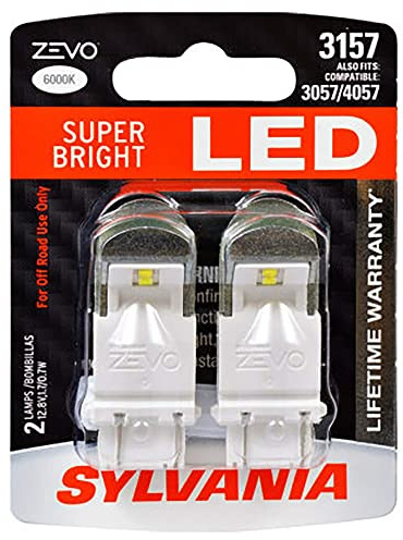 SYLVANIA - 3157 ZEVO LED White Bulb - Bright LED Bulb, Ideal for Daytime Running Lights (DRL) and Back-Up/Reverse Lights (Contains 2 Bulbs)