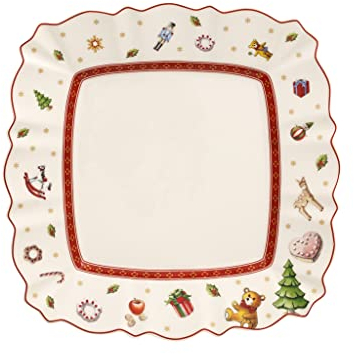 Villeroy & Boch Salad Plate, Porcelain, Multi-Colour, 22 x 22 x 8 cm, White/Red, Breakfast