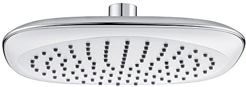 bath & more 150012542 Kopfbrause Bathrain-weiß, 200x200mm, 1- strahlig, Kunststoff verchromt