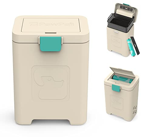 PawPail HaustierKotabfallstation | Outdoor HundekotEntsorgungsbehälter | HundekotMülleimer | inkl. 1 große Rolle mit 200 auslaufsicheren Hundekotbeuteln + 1 Luftfilter | perfekt für Zuhause oder