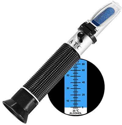 Hand-held Alcohol Refractometer,V·RESOURCING 0~80% Alcohol Content Measurement Tool Tester for Spirits Distilled Ethanol with Water Like Whiskey, Brandy, Vodka