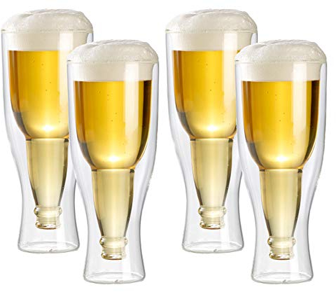 infactory 4 verres à bière à double paroi - 33 cl