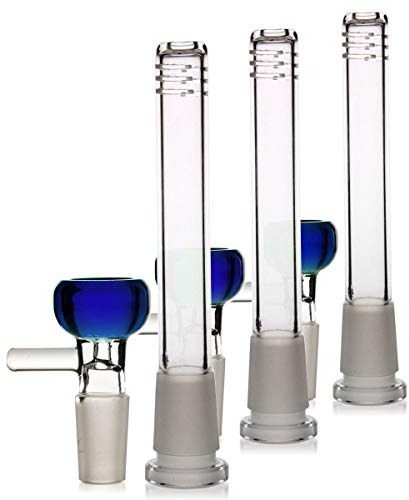 Glass Bong Bowl 14.5mm and downstem with Smoking Pipe, Accessories Glass Bongs Parts 3 downstem 14.5mm Smoking Pipe Bowls with Bongs Accessory Bowl