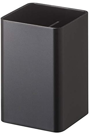 YAMAZAKI 4849 Magnetische Aufbewahrungsbox, quadratisch, schwarz, ca. B 2,8 x T 2,8 x H 10,4 cm (7 x 7,2 x 10,5 cm), Turmaufbewahrung für Kleinteile, Trennwände inklusive, Haken inklusive