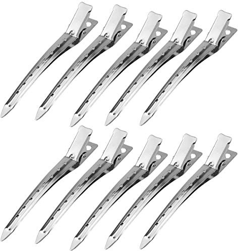 24 Stücke Haarclips Friseur Silber Haarspangen Ente Bill Haarspangen Metall Alligator Curl Clips Schnitt Clips Metallklemmen Styling Haarklemmen Professionelle Stahl-Haarclips Friseurbedarf