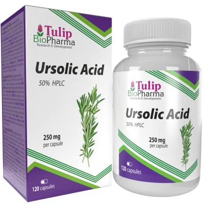 Tulip BioPharma Ursolsyra 250mg | 120 Kapslar | Räcker i 4 Månader | Hög Koncentration från Äppelskal & Rosmarin, Ren Formel | Kontrollerad av Oberoende Labb