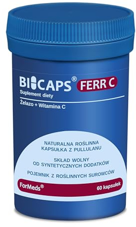 ForMeds Bicaps Ferr-C, Vitamin C, Eisen, Veganer, Vegetarier, Nahrungsergänzungsmittel, Kapseln aus Pullulan, 60 kapseln
