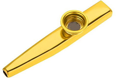 SUNGOOYUE Aluminium Metall Kazoo FL?te, Durable Metal Kazoo Mund Musikinstrument Zubeh?r Kinder Kazoo(Gold),Sonstiges