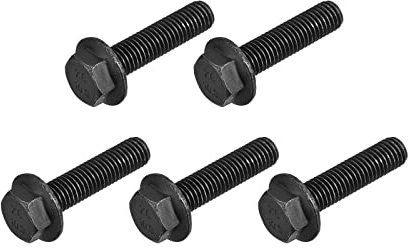 METALLIXITY Flanged Hex Head Bolts (M10x40mm) 5pcs, Hexagon Serrated Flange Bolt Fully Thread Screw - for House Construction Hardware Fasteners