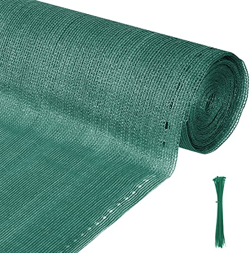 Izrielar Brise-Vue 1 x 20 m, Panneau de clôture pour clôture et Balustrade, Filet d'ombrage, 150 g/㎡ HDPE avec Serre-câbles, résistant aux UV, Coupe-Vent, résistant à la Chaleur, Vert