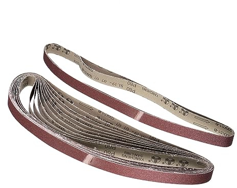 Kozelo 12pcs Sanding Belts - [ 25mm x 1065mm, 80 Grit ] Sandpaper Belt Strip Sander Paper for Wood Paint Sanding Metal Polishing