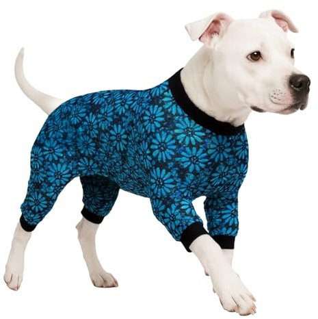 LovinPet Large Dog Onesie Shedding Suits Dog, Bodysuit For Large Dogs, Lightweight Stretchy Fabric, Floral Print Dogs Jumpsuit, Uv Protection Tshirt, Easy To Wear 4 Legged Dog Pajamas, Pet Jammies,2Xl