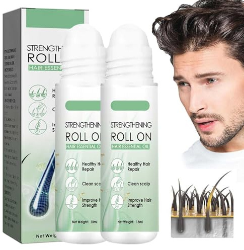 2 Uds Renewhair X-Renew Hair X Capilar Roll-On,Aceite de Capilar,Suero Roll-On,Crecimiento del Cabello y Barba,Aceite Esencial para Cabello Grueso Roller,para Hombres y Mujeres